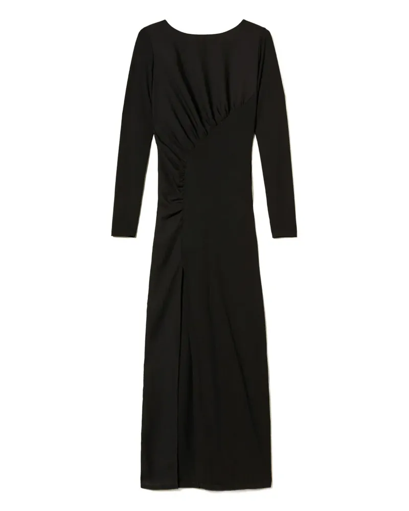 Twin-Set Gerafftes Maxikleid - Schwarz Schwarz