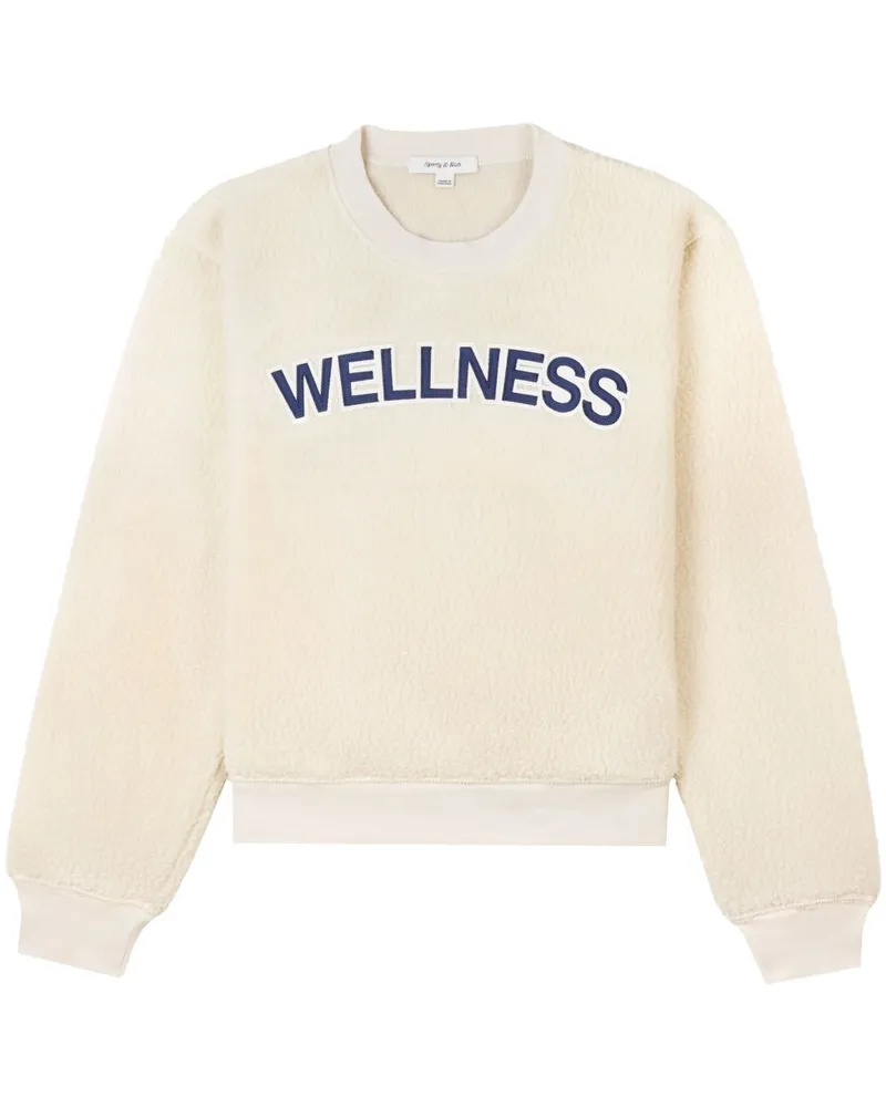 SPORTY & RICH Fleecepullover mit Logo-Patch - Nude Nude