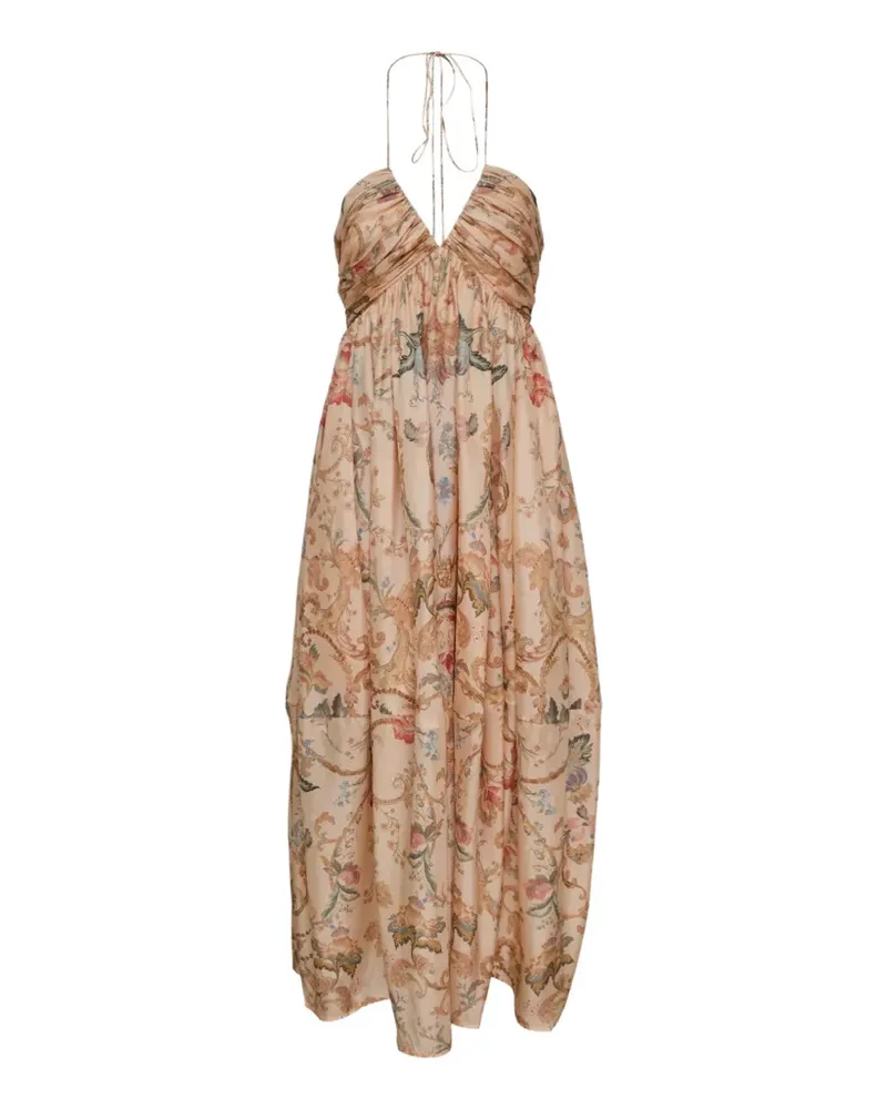 Zimmermann Roselight halterneck maxi dress - Nude Nude
