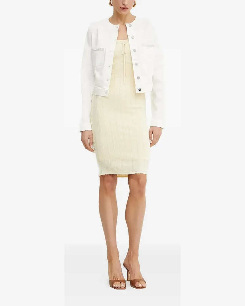Guess Geripptes Minikleid mit Schleifendetail - Nude Nude