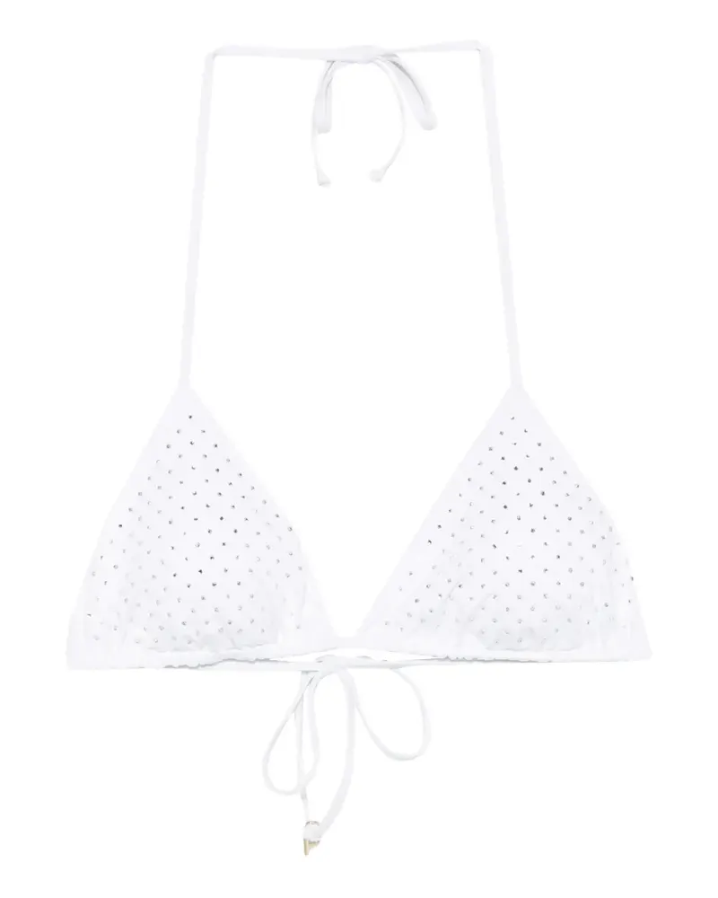 FISICO-Cristina Ferrari embellished triangle bikini top - Weiß Weiß