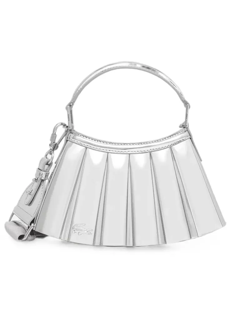 Lacoste mini Lenglen pleated-effect tote bag - Silber Silber