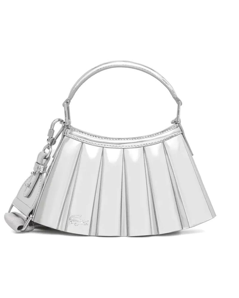 Lacoste Mini Lenglen Tote Bag mit Falten - Silber Silber