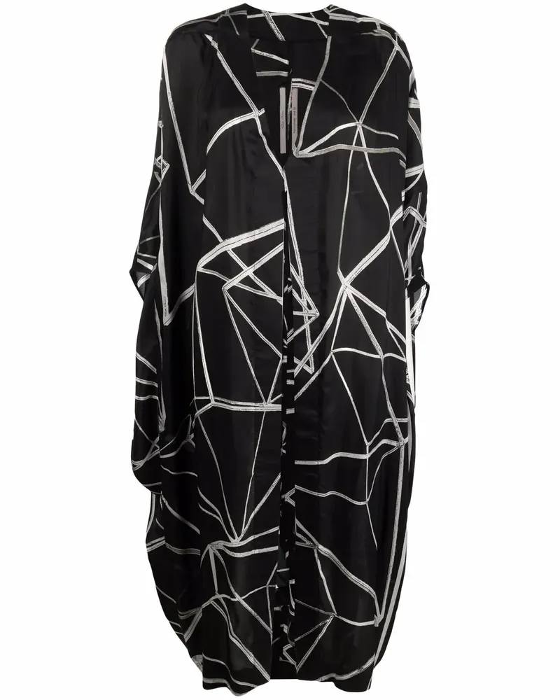 Rick Owens Mantel mit Kapuze - Schwarz Schwarz
