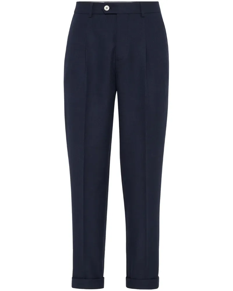 Brunello Cucinelli Klassische Tapered-Hose - Blau Blau