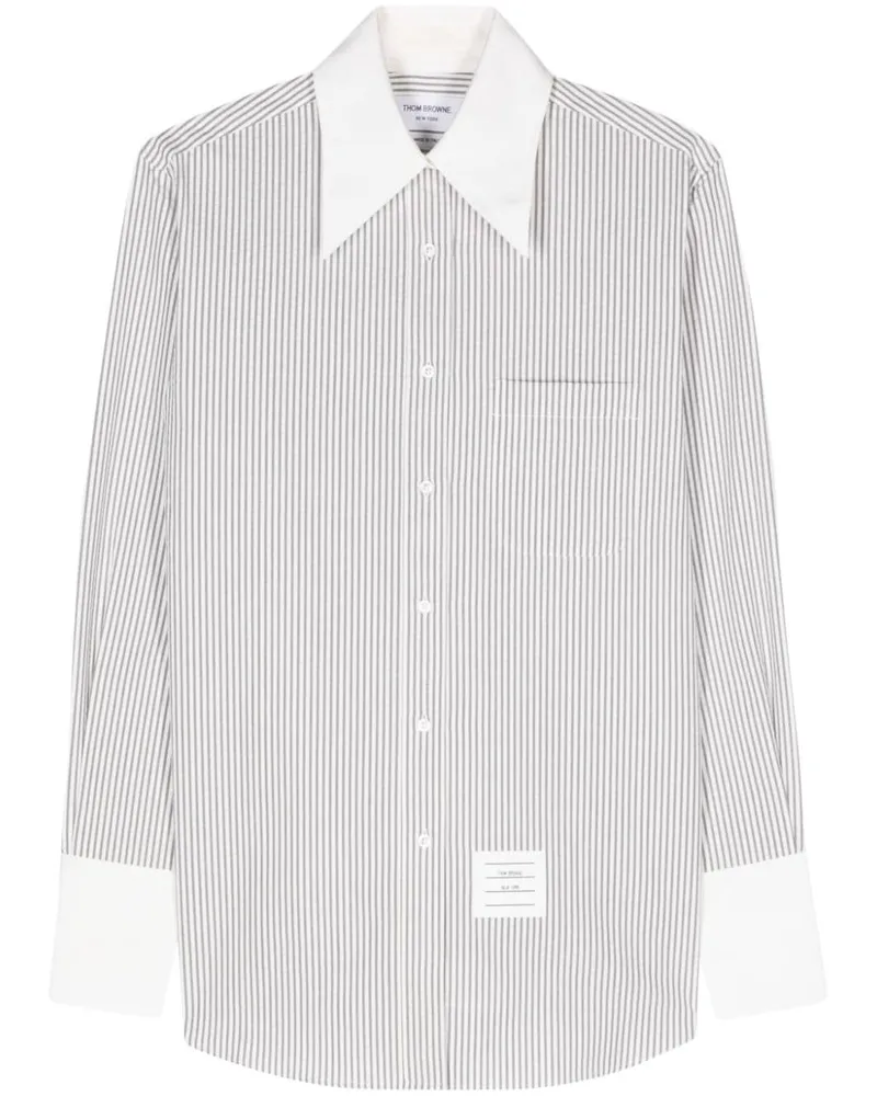 Thom Browne Gestreiftes Hemd - Weiß Weiß