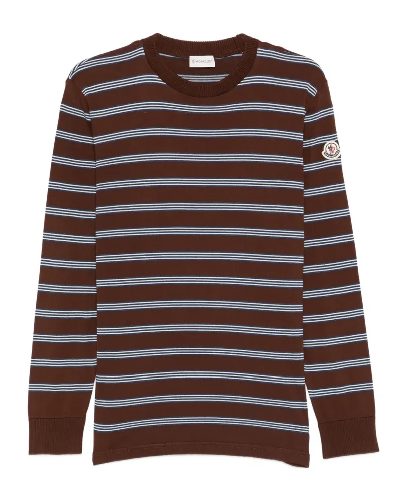 Moncler Gestreiftes T-Shirt - Braun Braun