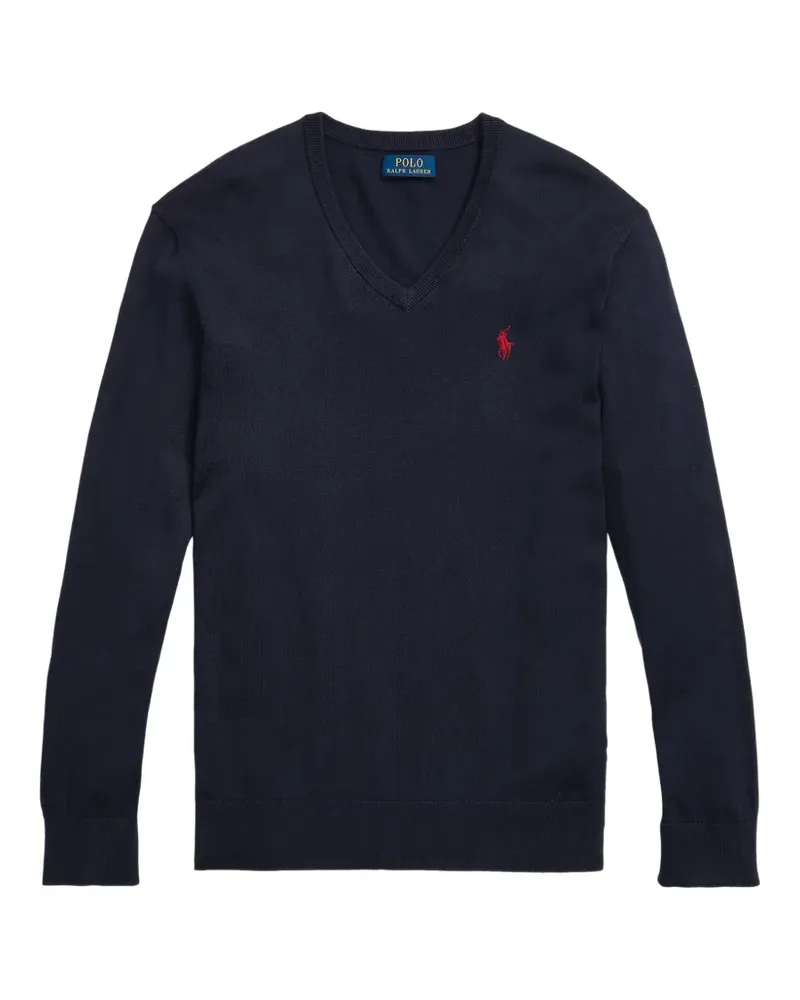 Ralph Lauren V-neck logo-detail sweater - Blau Blau
