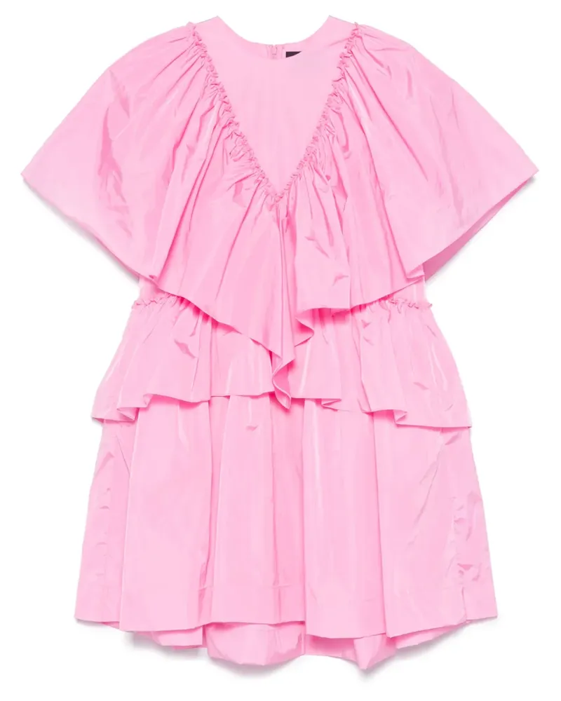 Simone Rocha Minikleid mit Rüschendetail - Rosa Rosa