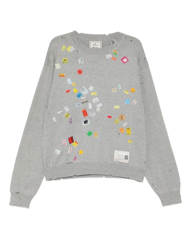 MIHARAYASUHIRO Hemd mit Sticker-Print - Grau Grau