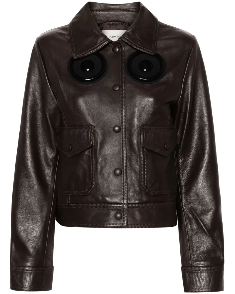 COPERNI Lederjacke mit Applikation - Braun Braun