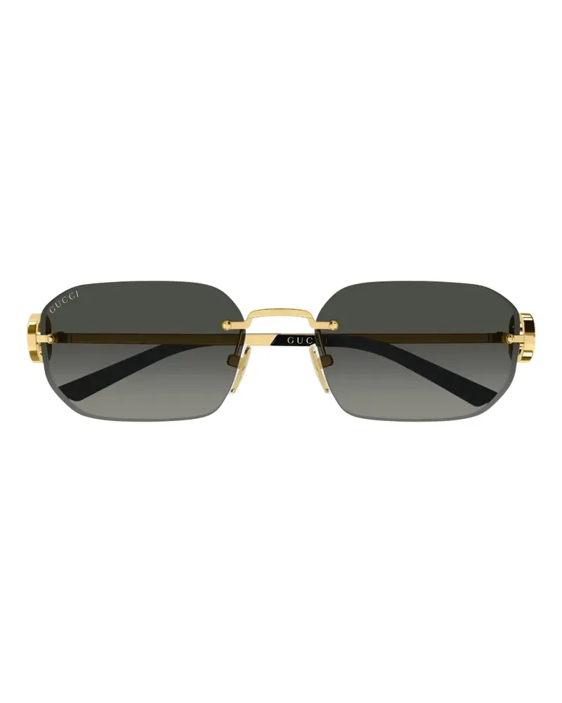 Gucci Kristallverzierte Sonnenbrille mit Logo - Gold Gold