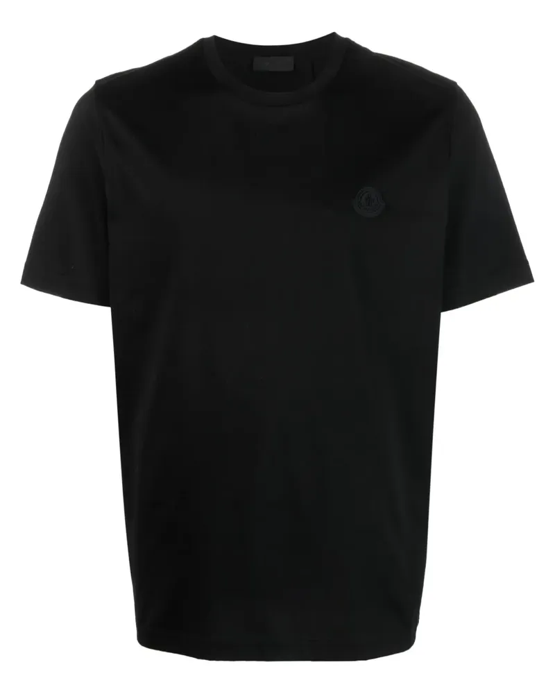 Moncler T-Shirt mit Logo-Print - Schwarz Schwarz