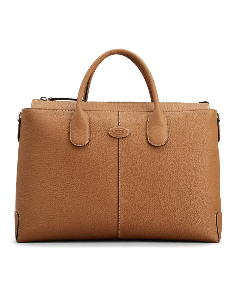 TOD'S Di Aktentasche mit Logo-Patch - Braun Braun