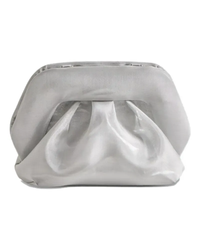 THEMOIRÈ small Bios ruched clutch bag - Silber Silber