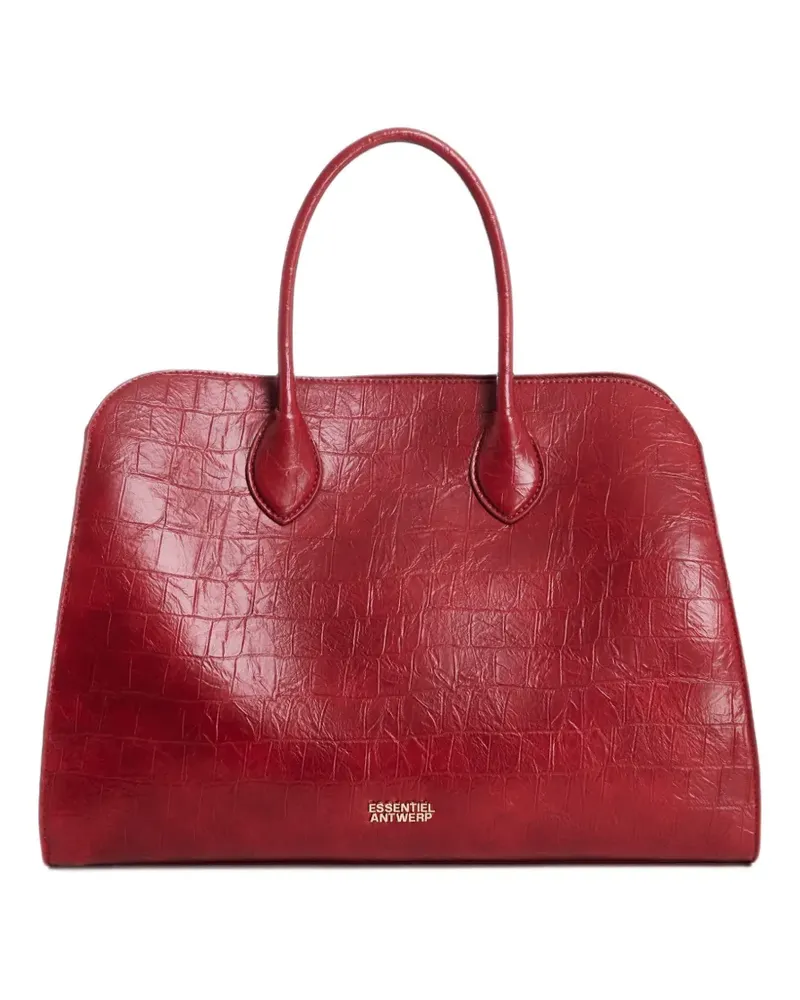 Essentiel Katarina Tote Bag mit Kroko-Effekt - Rot Rot