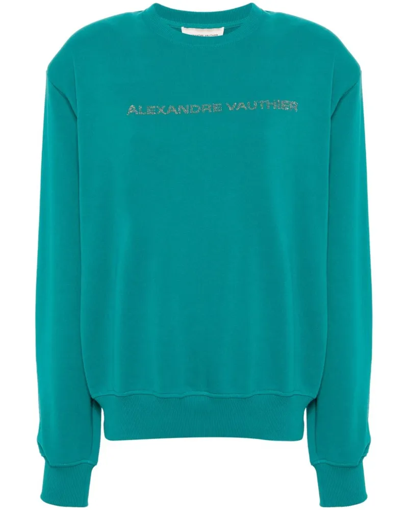 Alexandre Vauthier Sweatshirt mit Strass Blau