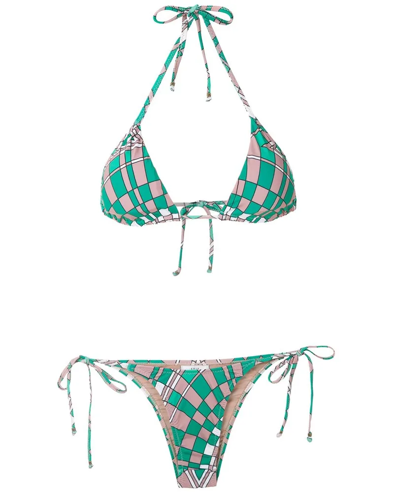 Amir Slama Bikini mit geometrischem Print - Grün Grün