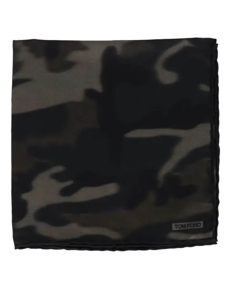 Tom Ford camouflage-print pocket square - Schwarz Schwarz