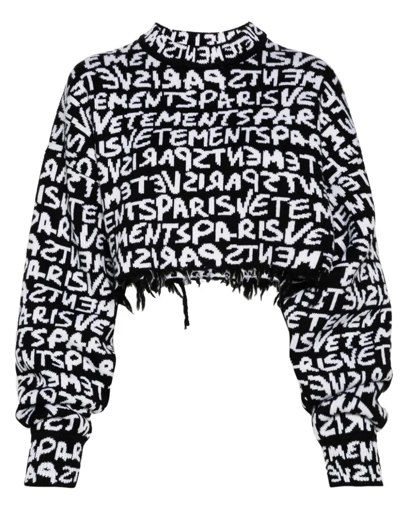 VETEMENTS Pullover mit Logo-Intarsie - Schwarz Schwarz