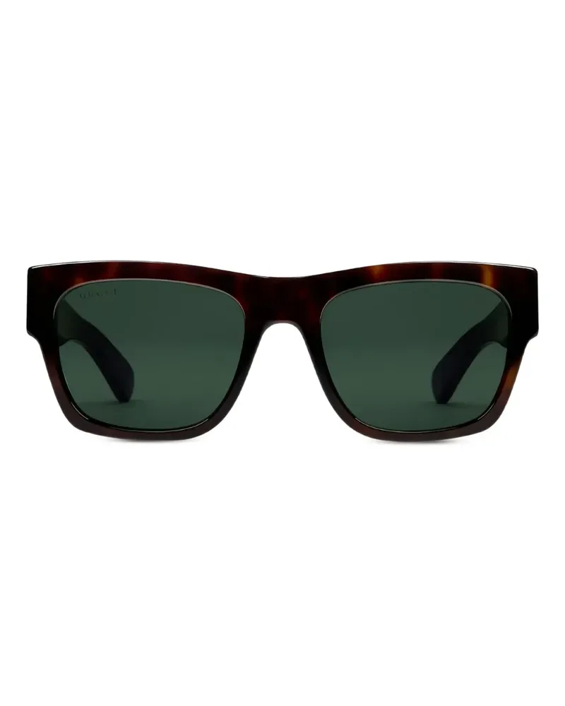 Gucci Eckige Sonnenbrille in Schildpattoptik - Braun Braun