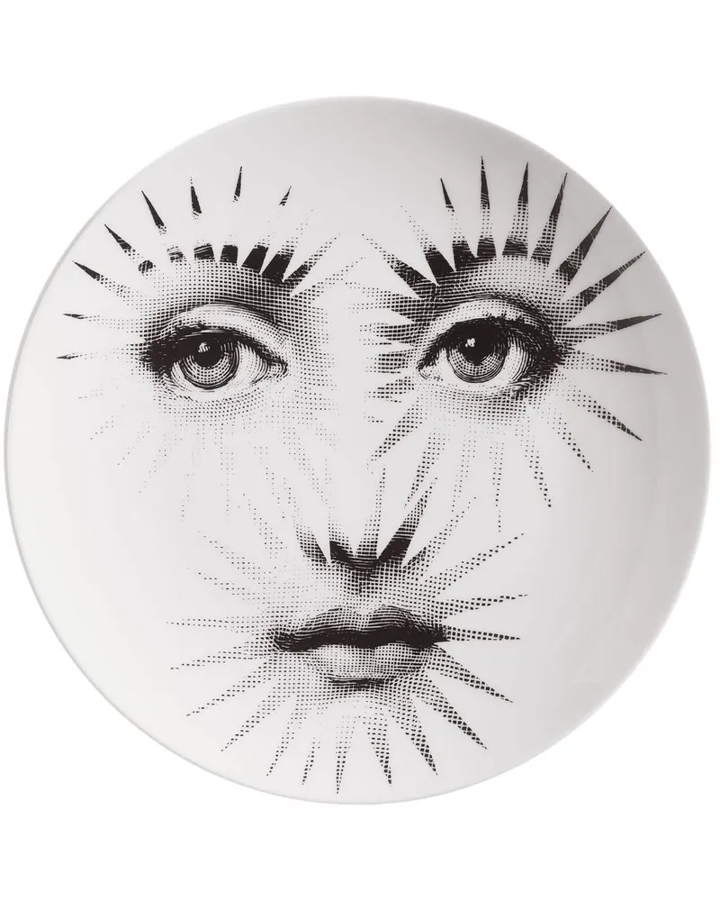 Fornasetti Tema e Variazioni N.132 Wandteller - Weiß Weiß