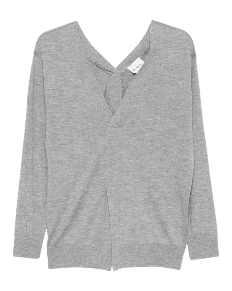 Sa Su Phi Kaschmirpullover mit V-Ausschnitt - Grau Grau