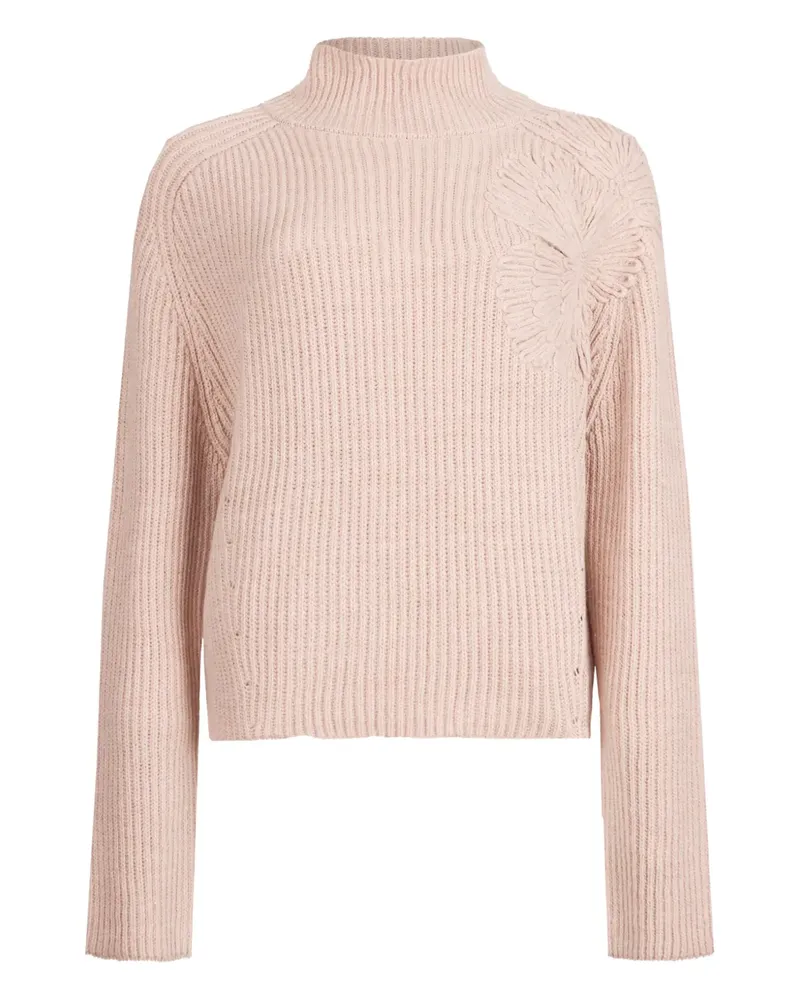 Liu Jo Stehkragen-Pullover mit Blumendetail - Rosa Rosa