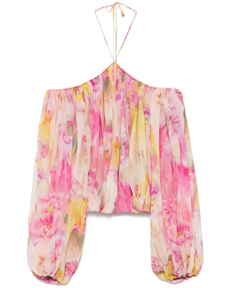 Blumarine Bluse mit Blumen-Print - Rosa Rosa