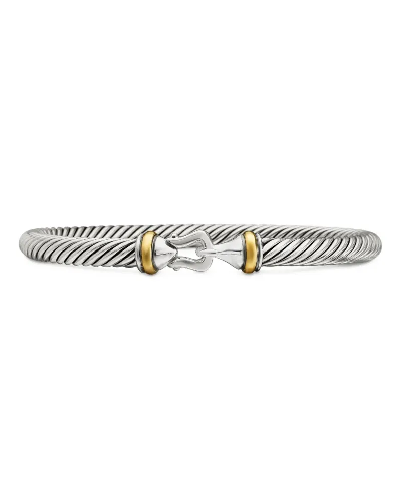 David Yurman 18kt Buckle Classic Cable Gelbgold- und Sterlingsilberarmband (5mm Silber
