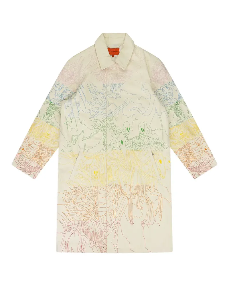 WHO DECIDES WAR embroidered trench coat - Nude Nude