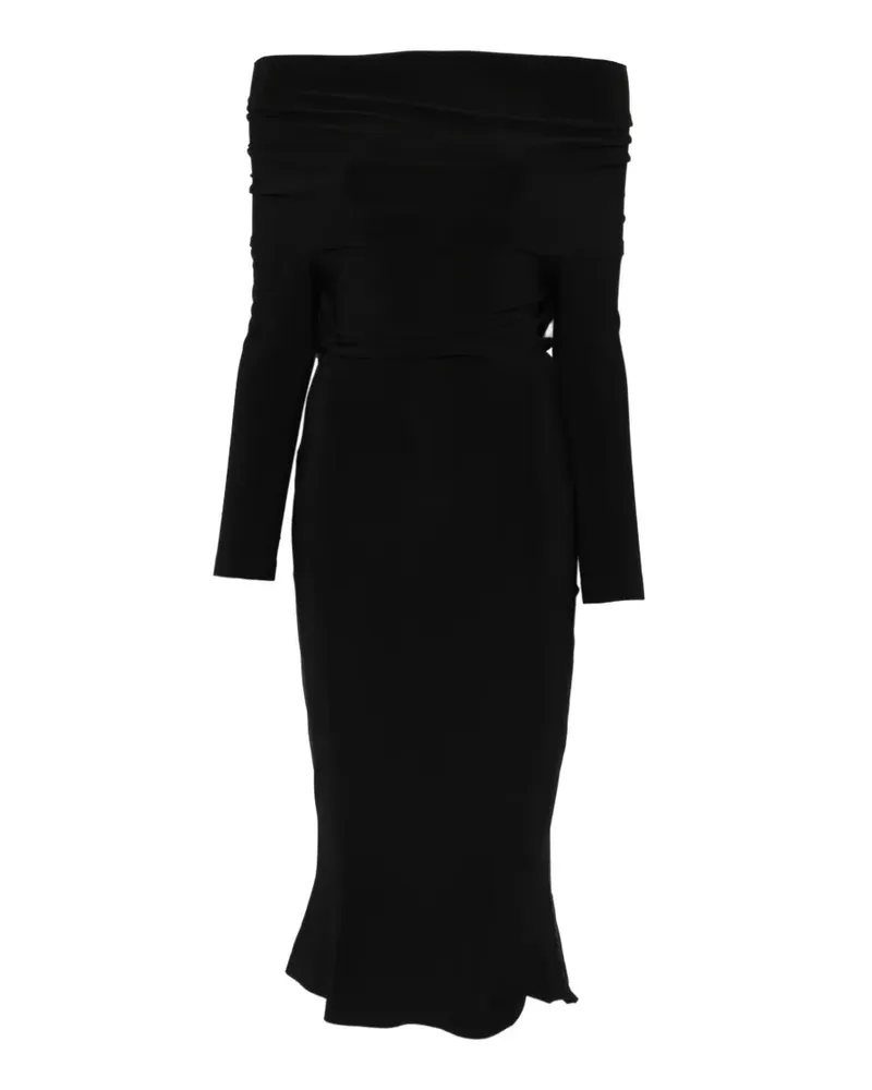 Norma Kamali Schulterfreies Midikleid - Schwarz Schwarz
