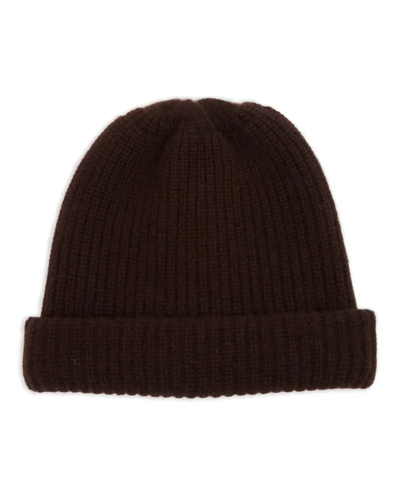 Maison Margiela Beanie aus geripptem Strick - Braun Braun