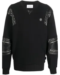 Philipp Plein Sweatshirt mit gesteppten Einsätzen Schwarz