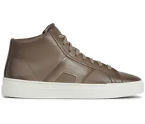 High-Top-Sneakers mit Logo-Print - Braun