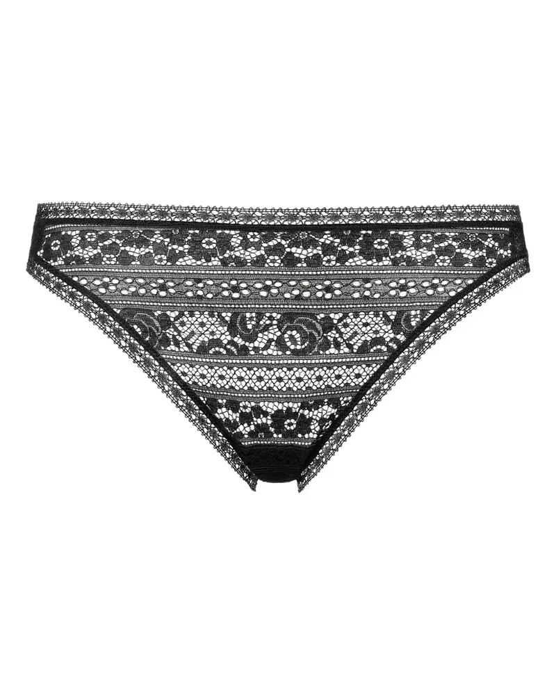 Eres Certitude Slip mit Spitzenbesatz - Schwarz Schwarz