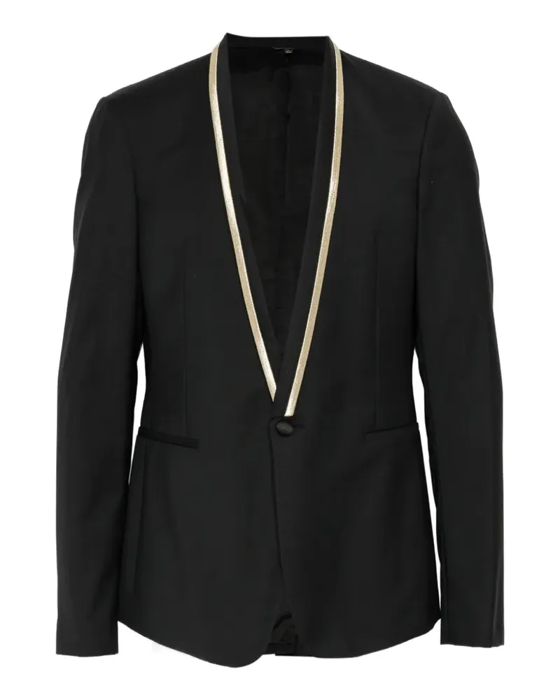 Roberto Cavalli Jacke mit Schalkragen und Kontrastdetails - Schwarz Schwarz