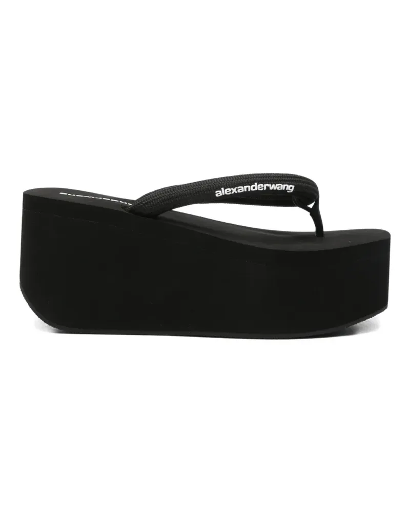 Alexander Wang logo-print platform sandals - Schwarz Schwarz
