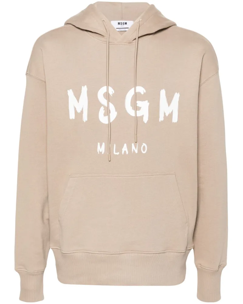 MSGM Hoodie mit Logo-Print Nude