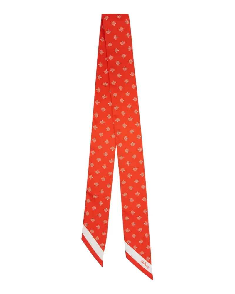 Mulberry Seidenschal mit Logo-Print - Orange Orange