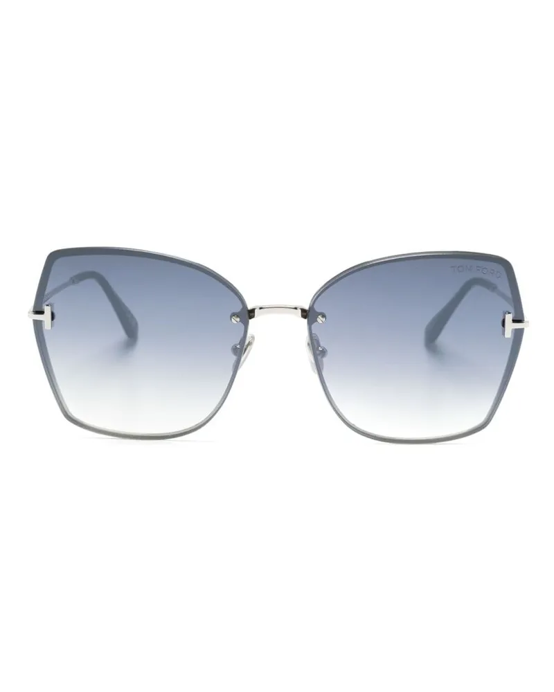 Tom Ford Nickie Sonnenbrille mit Butterfly-Gestell - Grau Grau