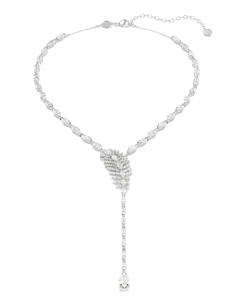 Swarovski Halskette mit kristallverziertem Federmotiv - Silber Silber