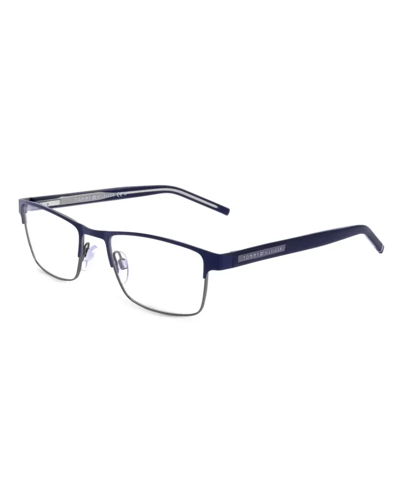 Tommy Hilfiger Eckige Brille mit mattem Finish - Blau Blau