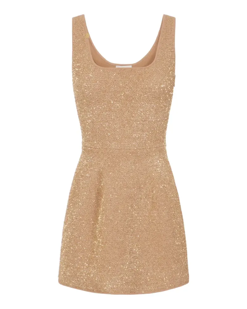 Elisabetta Franchi Gestricktes Minikleid mit Pailletten - Gold Gold