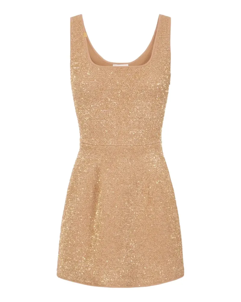 Elisabetta Franchi Gestricktes Minikleid mit Pailletten - Gold Gold
