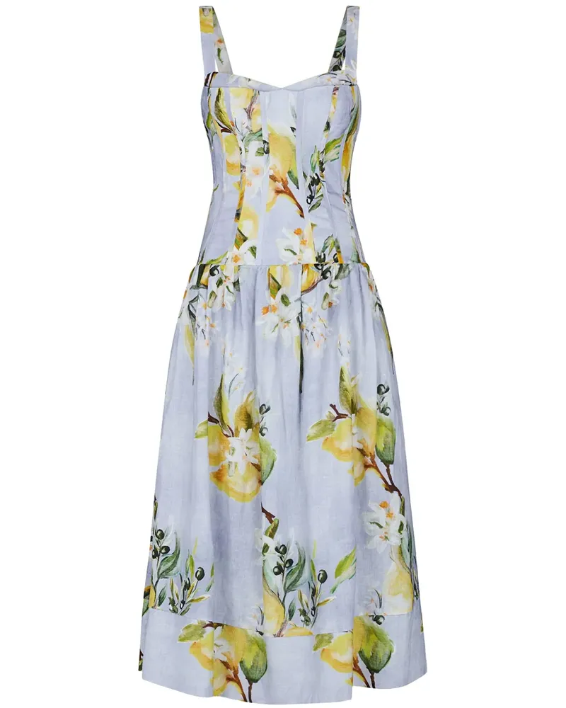 NICHOLAS Makenna Midikleid - Blau Blau