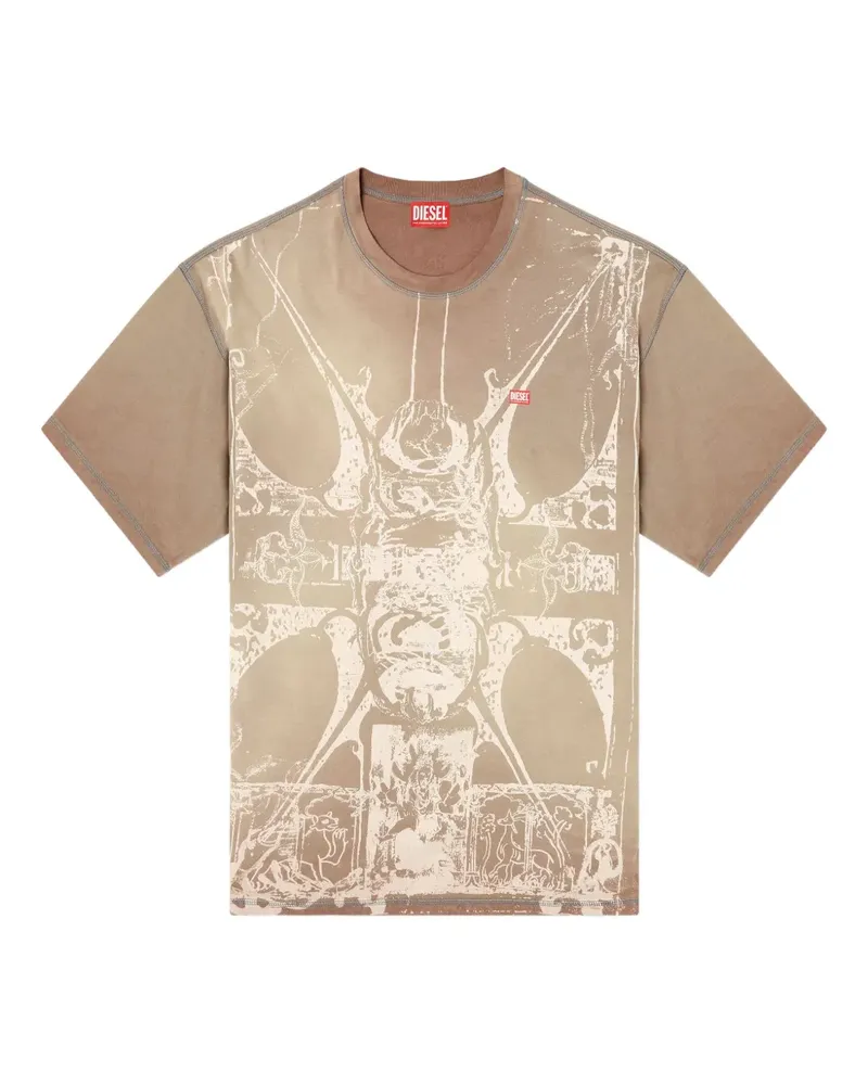 Diesel T-Boxt-T13 T-Shirt mit grafischem Print - Nude Nude