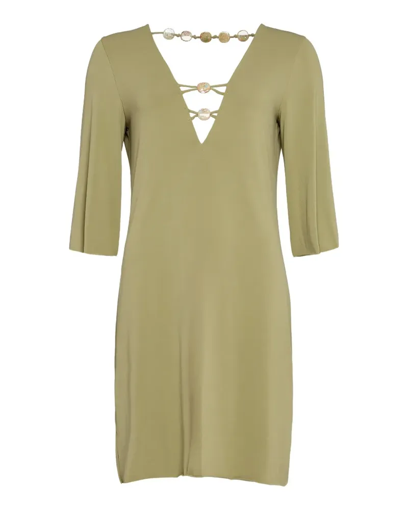 Eres Fabuleuse Minikleid mit Perlen - Grün Grün