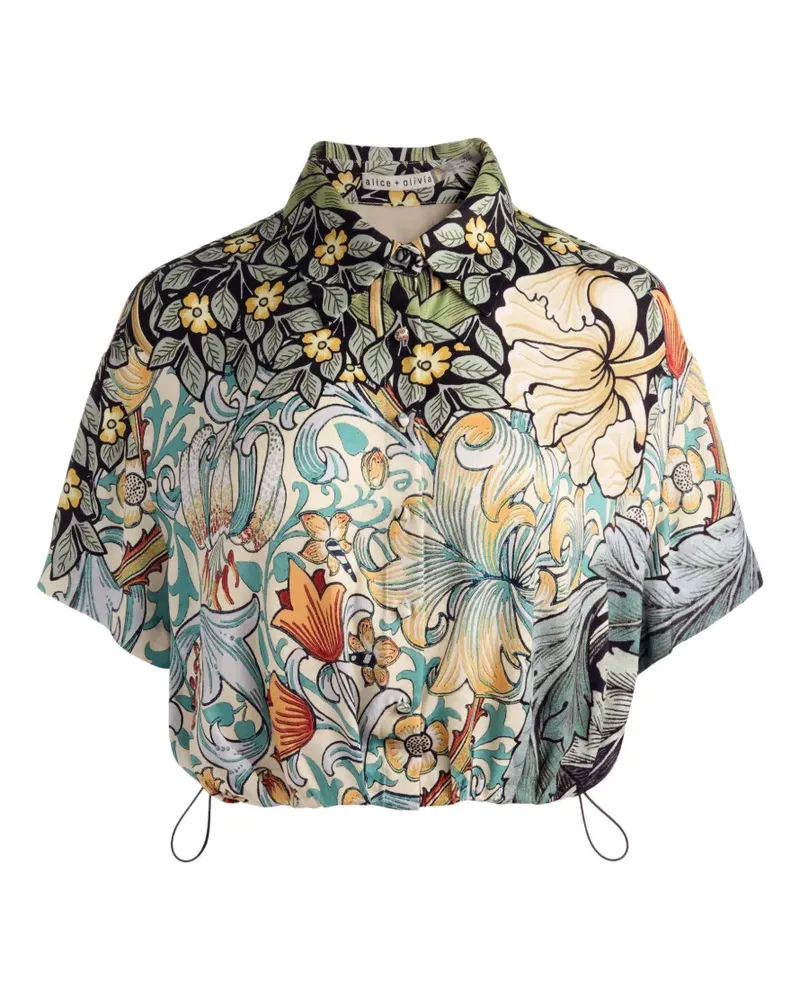 Alice + Olivia Mio floral-print cropped shirt - Weiß Weiß