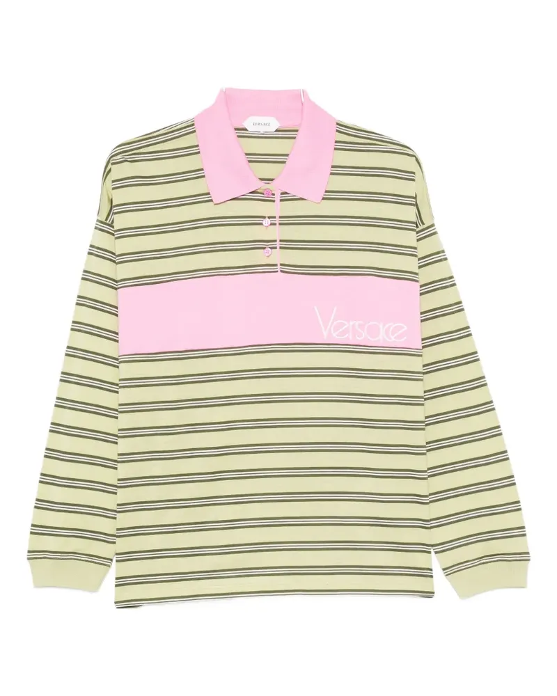 Versace buttoned striped polo shirt - Grün Grün